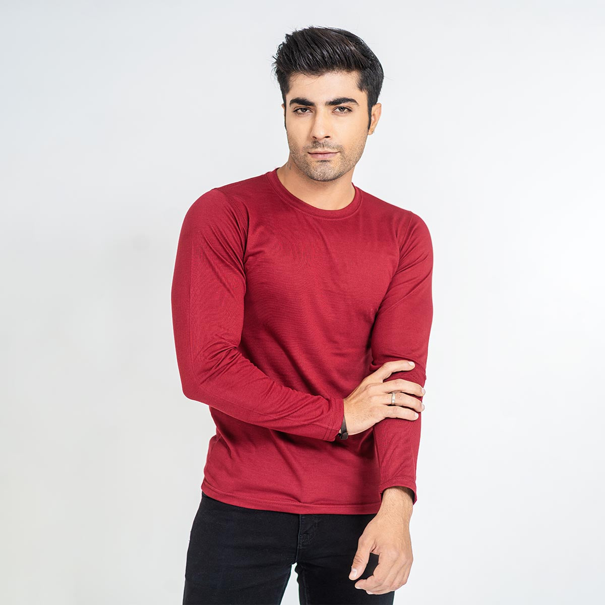 Basic Maroon Full Sleeve Tee