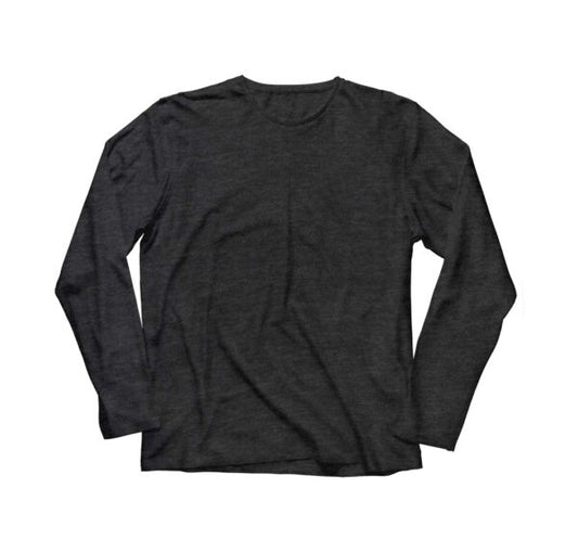 Women's Basic Charcoal Grey Long Sleeve Relaxed Tee