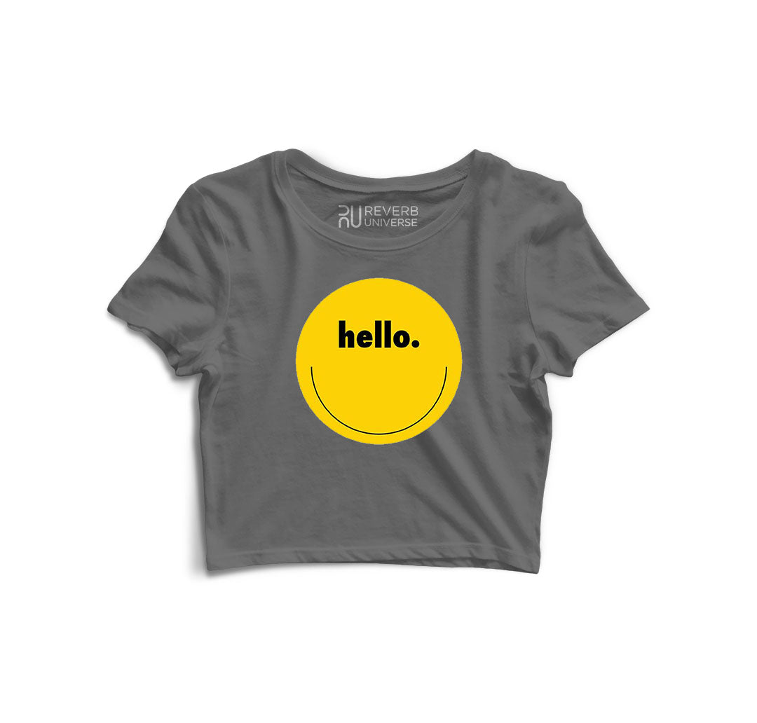 Hello Graphic Crop Top