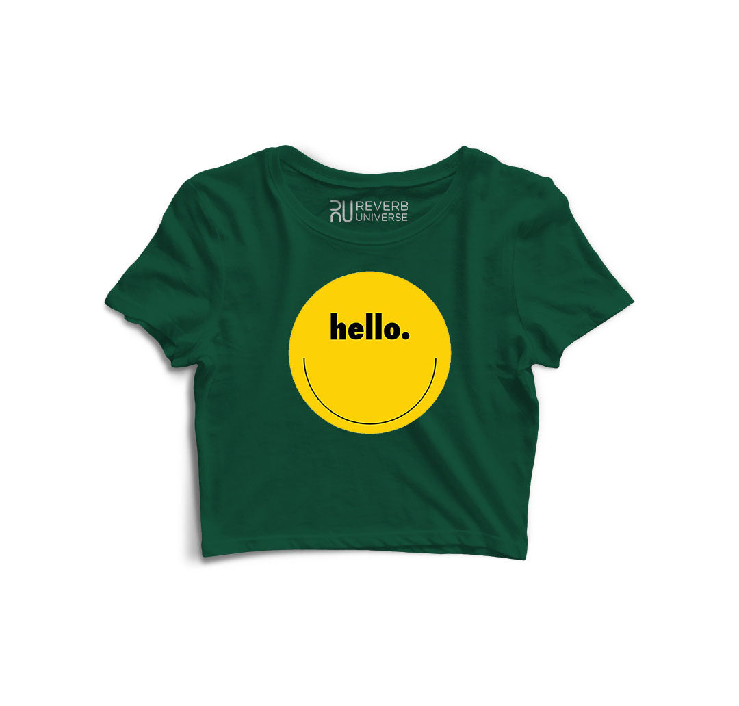 Hello Graphic Crop Top
