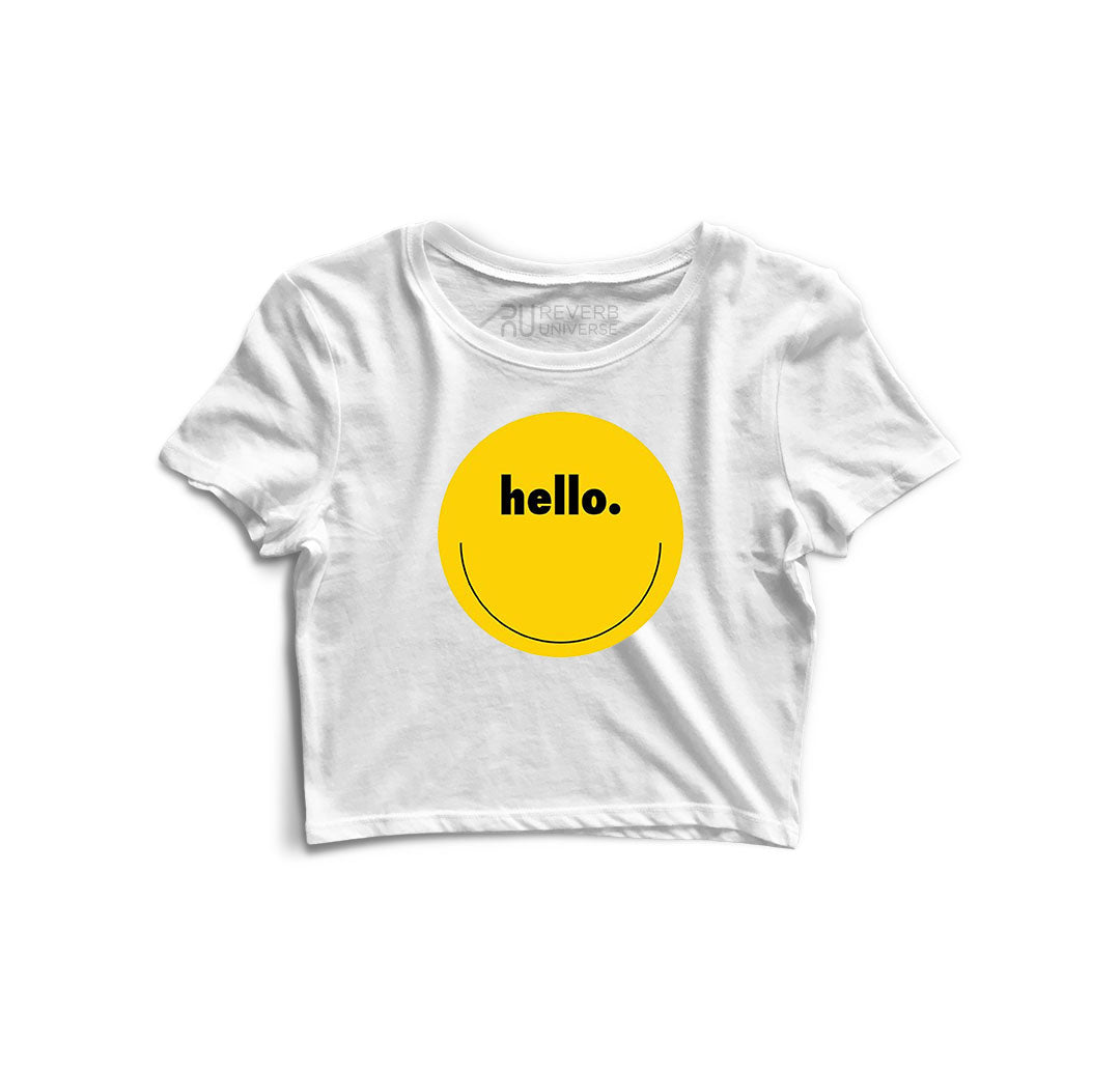 Hello Graphic Crop Top