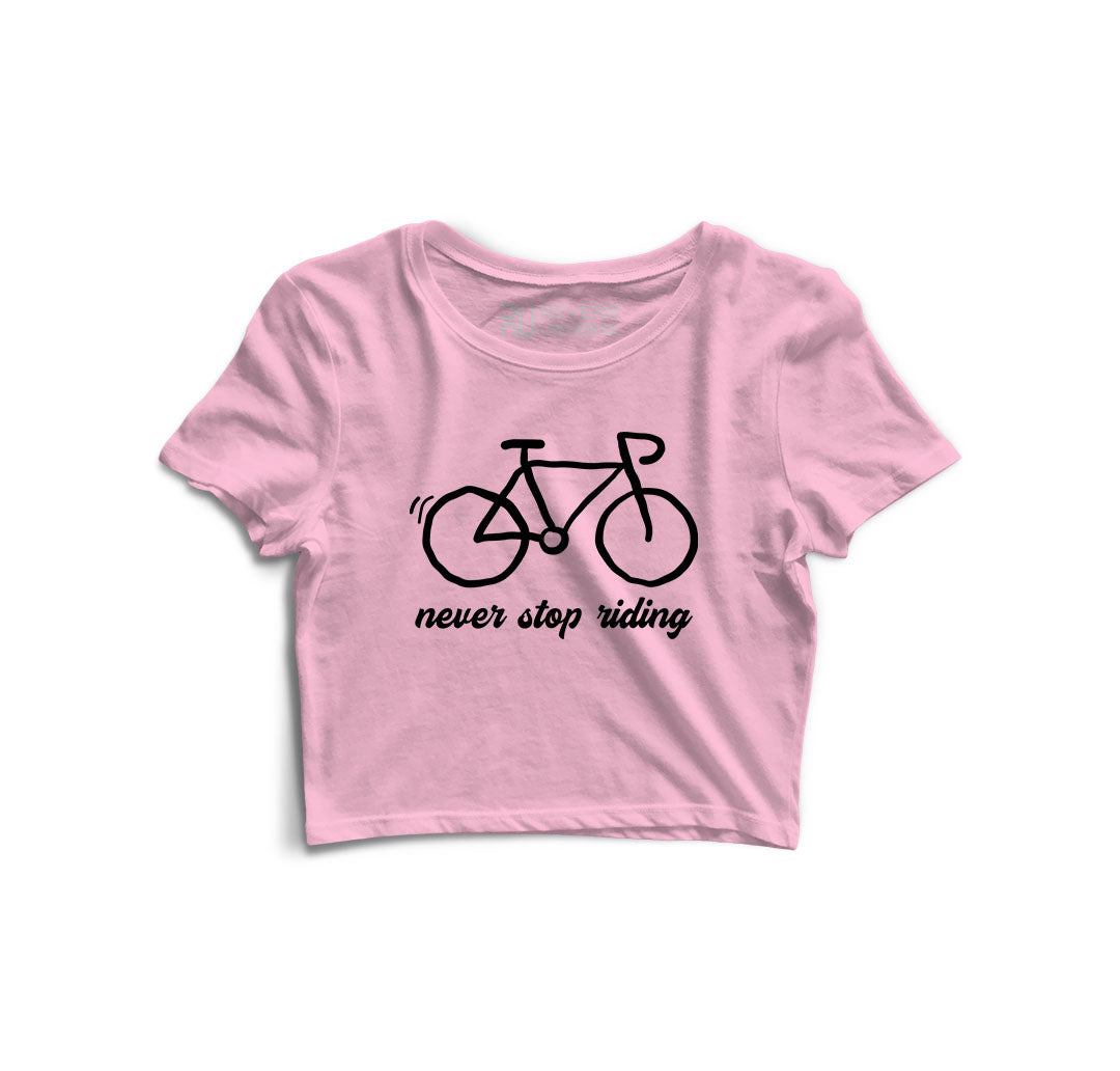 Never Stop Riding Graphic Crop Top