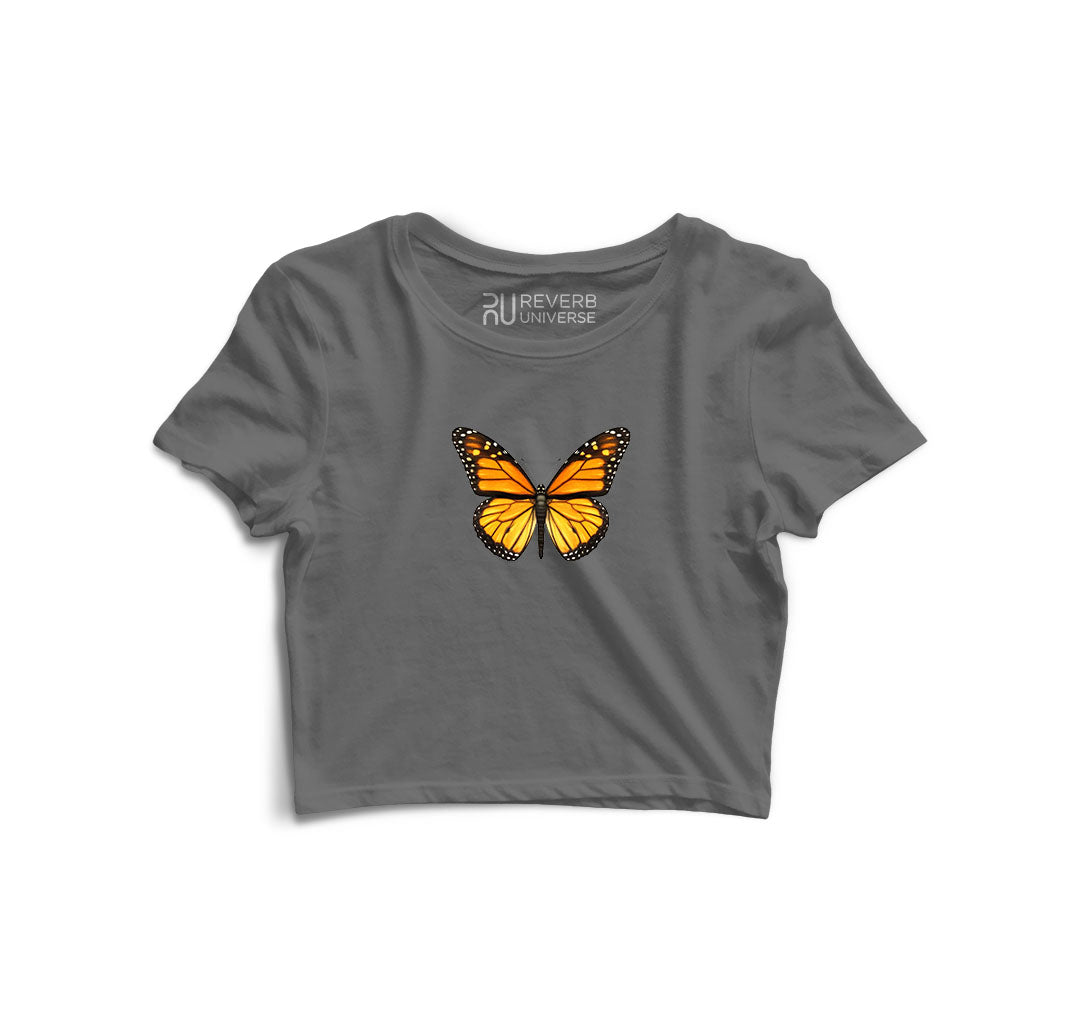 Golden Butterfly Graphic Crop Top V2