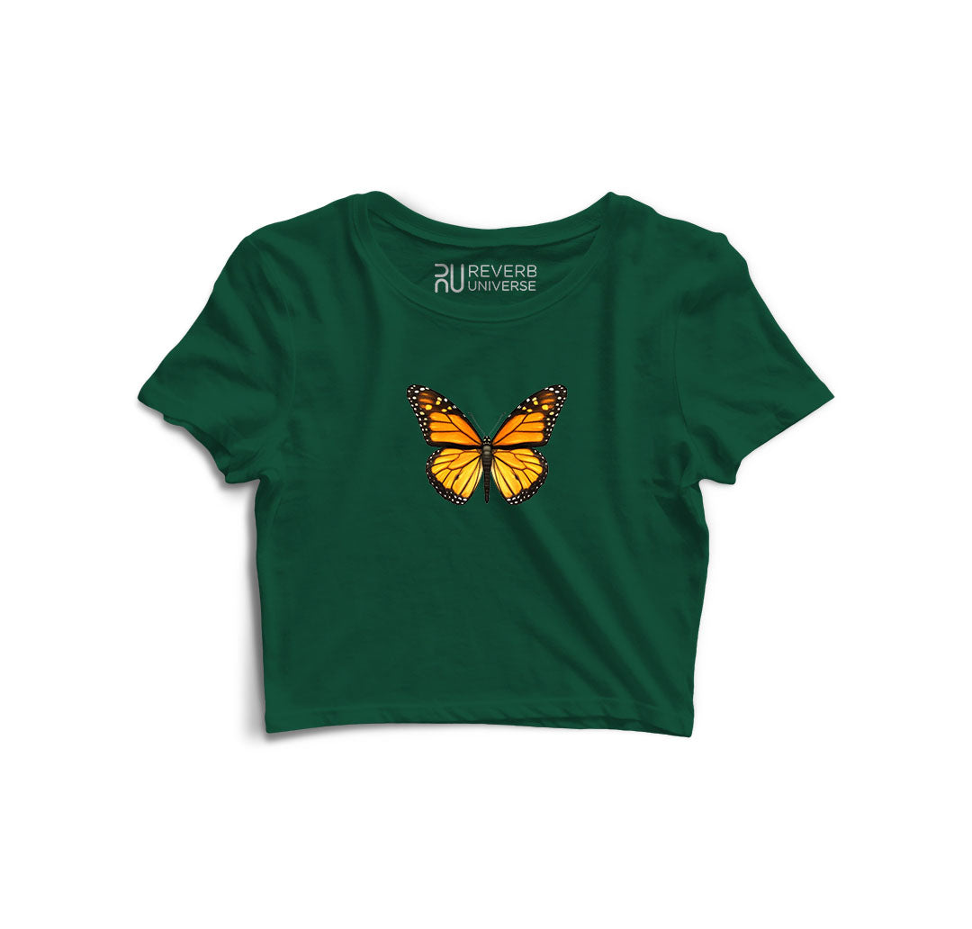Golden Butterfly Graphic Crop Top V2