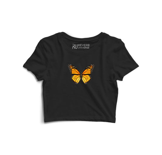 Golden Butterfly Graphic Crop Top V2