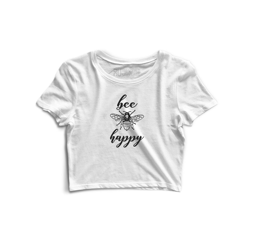 Bee Happy Graphic Crop Top