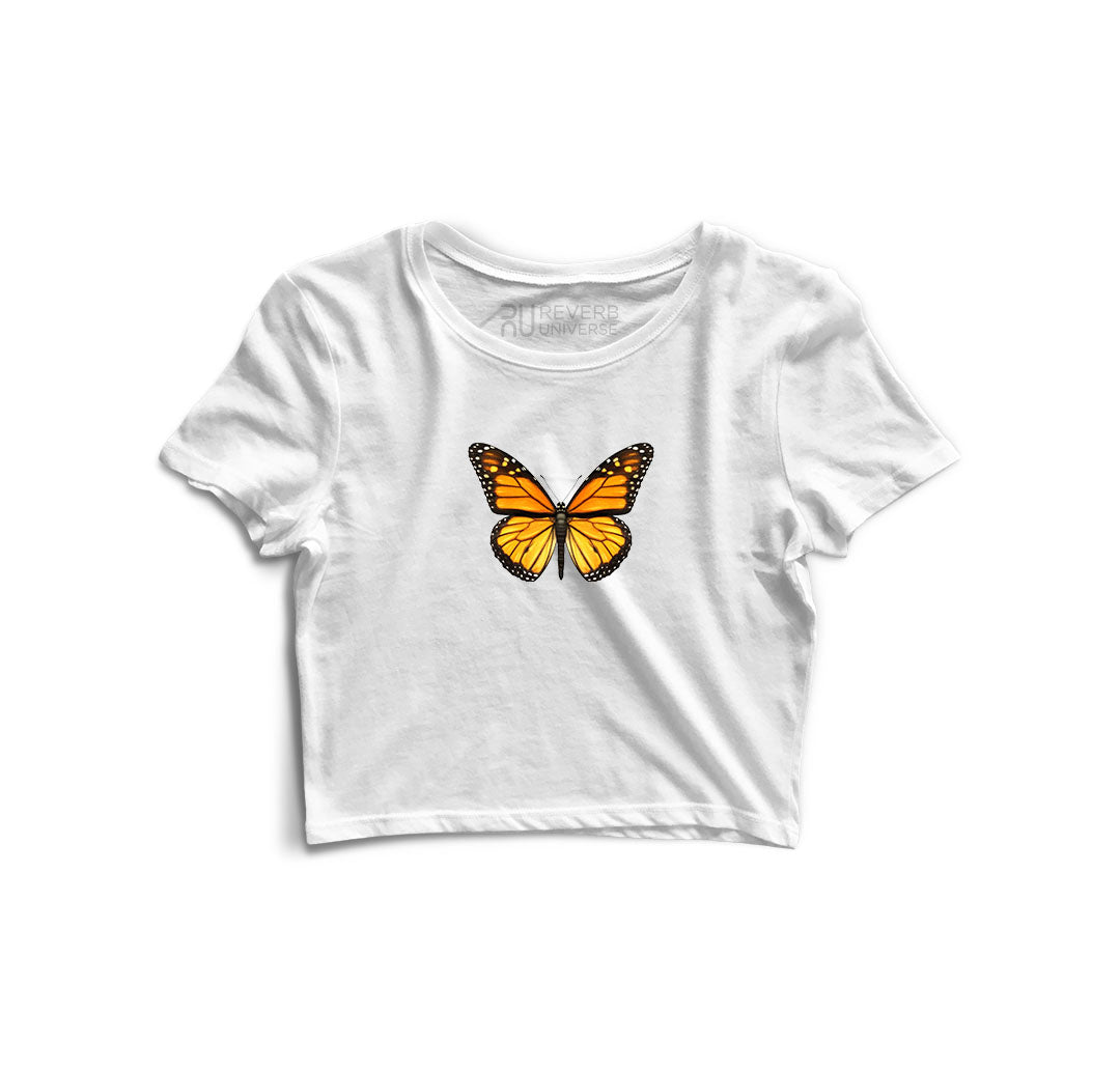 Golden Butterfly Graphic Crop Top V2