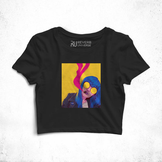 Smoke Colours Graphic Crop Top