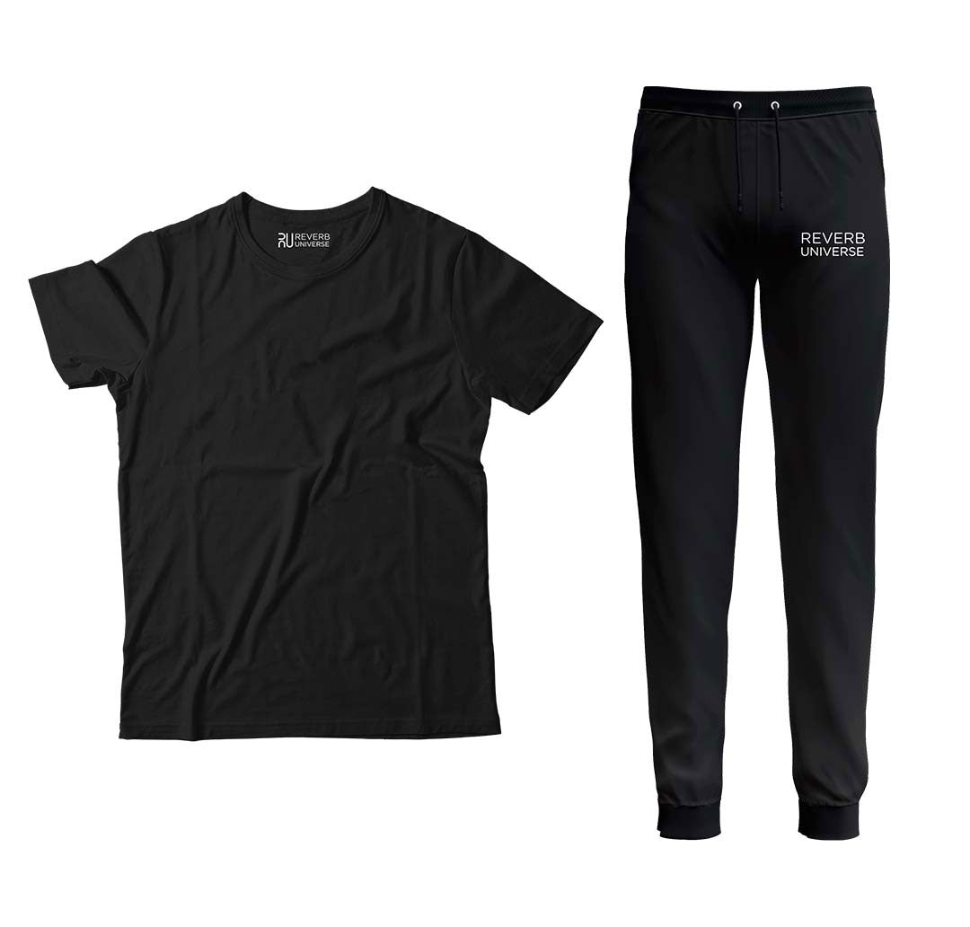 Black Tracksuit Half Sleeve Tee
