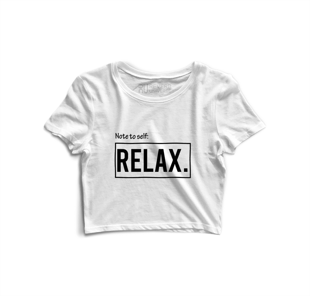 Note To Self Relax Graphic Crop Top