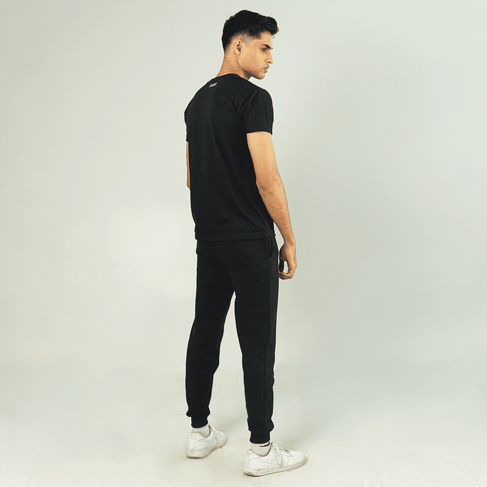 Black Tracksuit Half Sleeve Tee