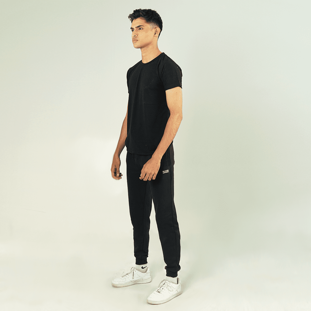 Black Tracksuit Half Sleeve Tee