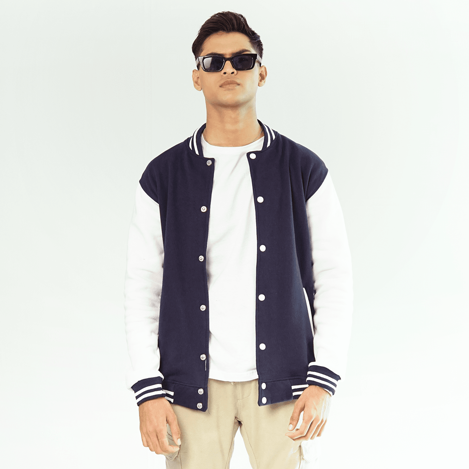 Dark blue 2025 varsity jacket