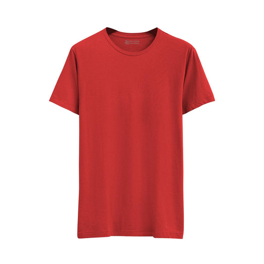 Women's Basic Red Short Sleeve Relaxed Tee