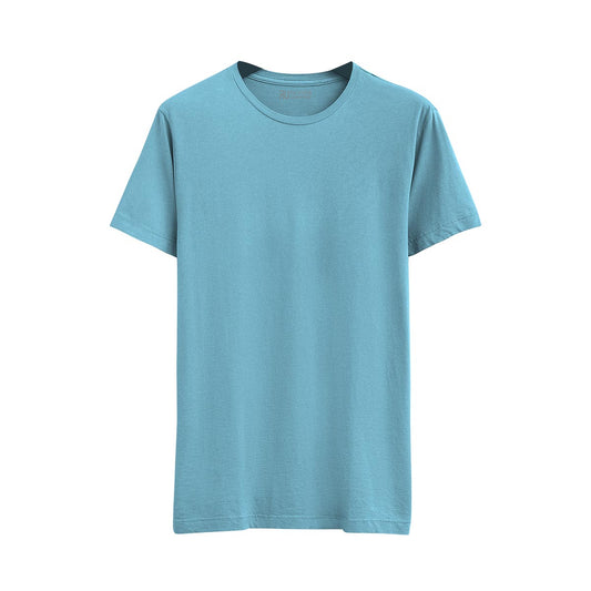 Women's Basic Sky Blue Short Sleeve Relaxed Tee