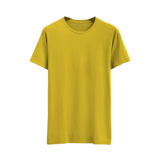 Women's Basic Yellow Short Sleeve Relaxed Tee
