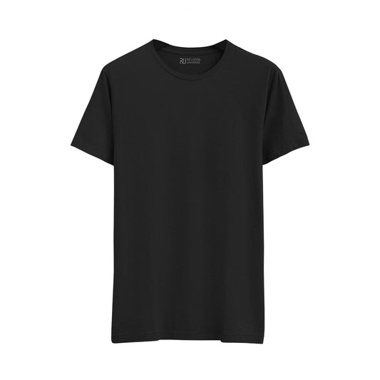 Women's Basic Black Short Sleeve Relaxed Tee