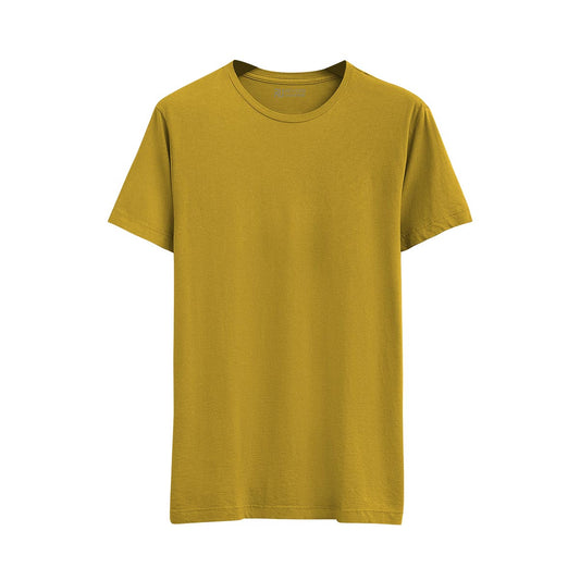Women's Basic Mustard Short Sleeve Relaxed Tee