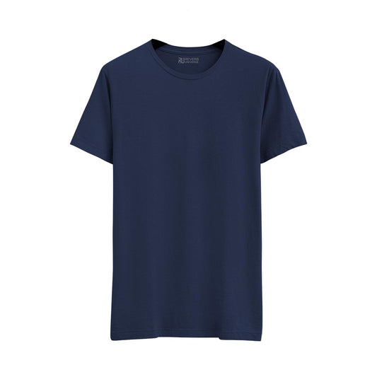 Women's Basic Navy Blue Short Sleeve Relaxed Tee