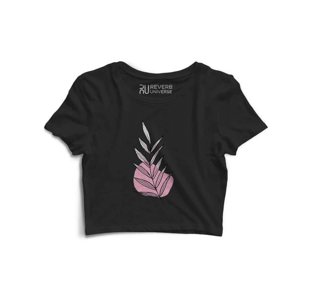Leafs Out Of Pink Graphic Crop Top