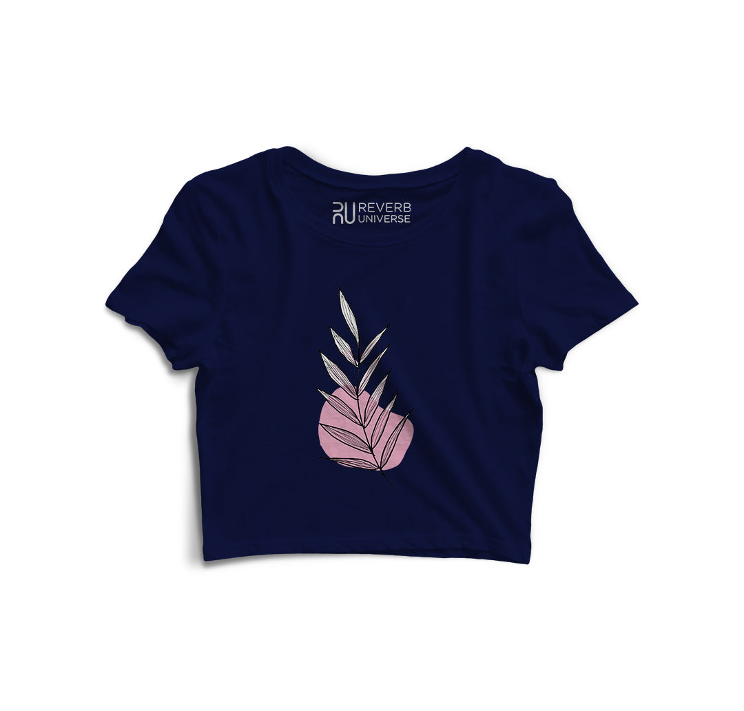 Leafs Out Of Pink Graphic Crop Top