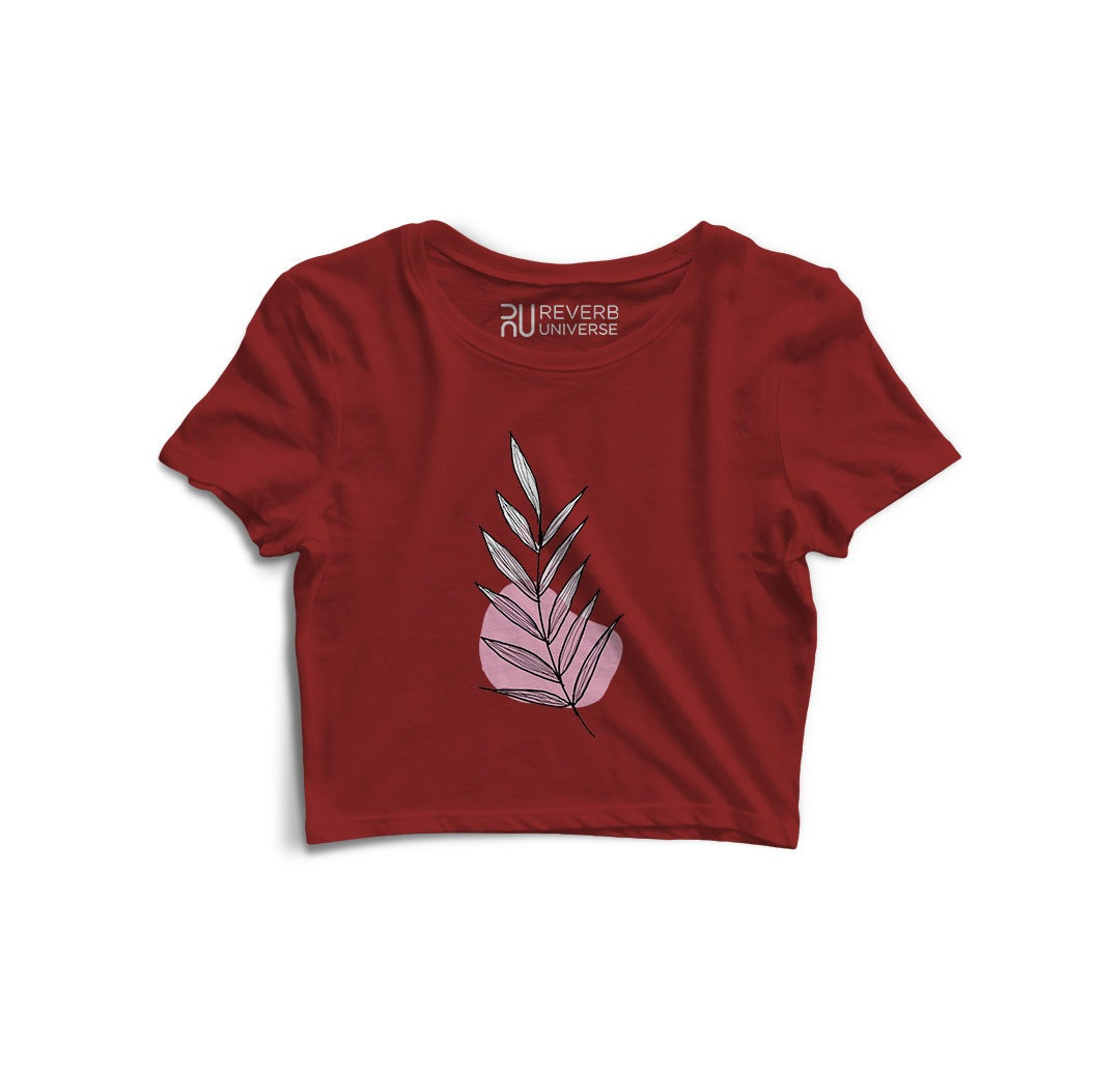 Leafs Out Of Pink Graphic Crop Top