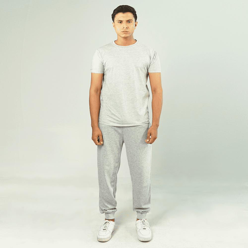 Heather Grey Tracksuit Half Sleeve Tee