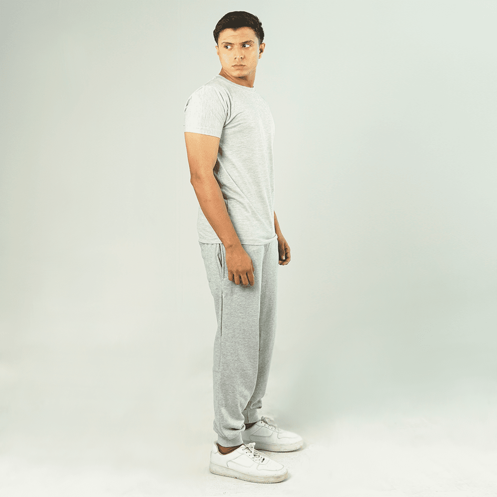 Heather Grey Tracksuit Half Sleeve Tee