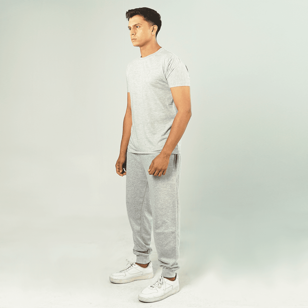Heather Grey Tracksuit Half Sleeve Tee