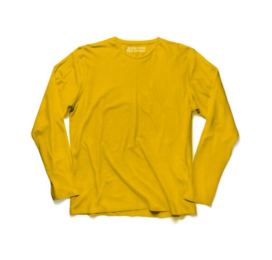 Women's Basic Mustard Long Sleeve Relaxed Tee