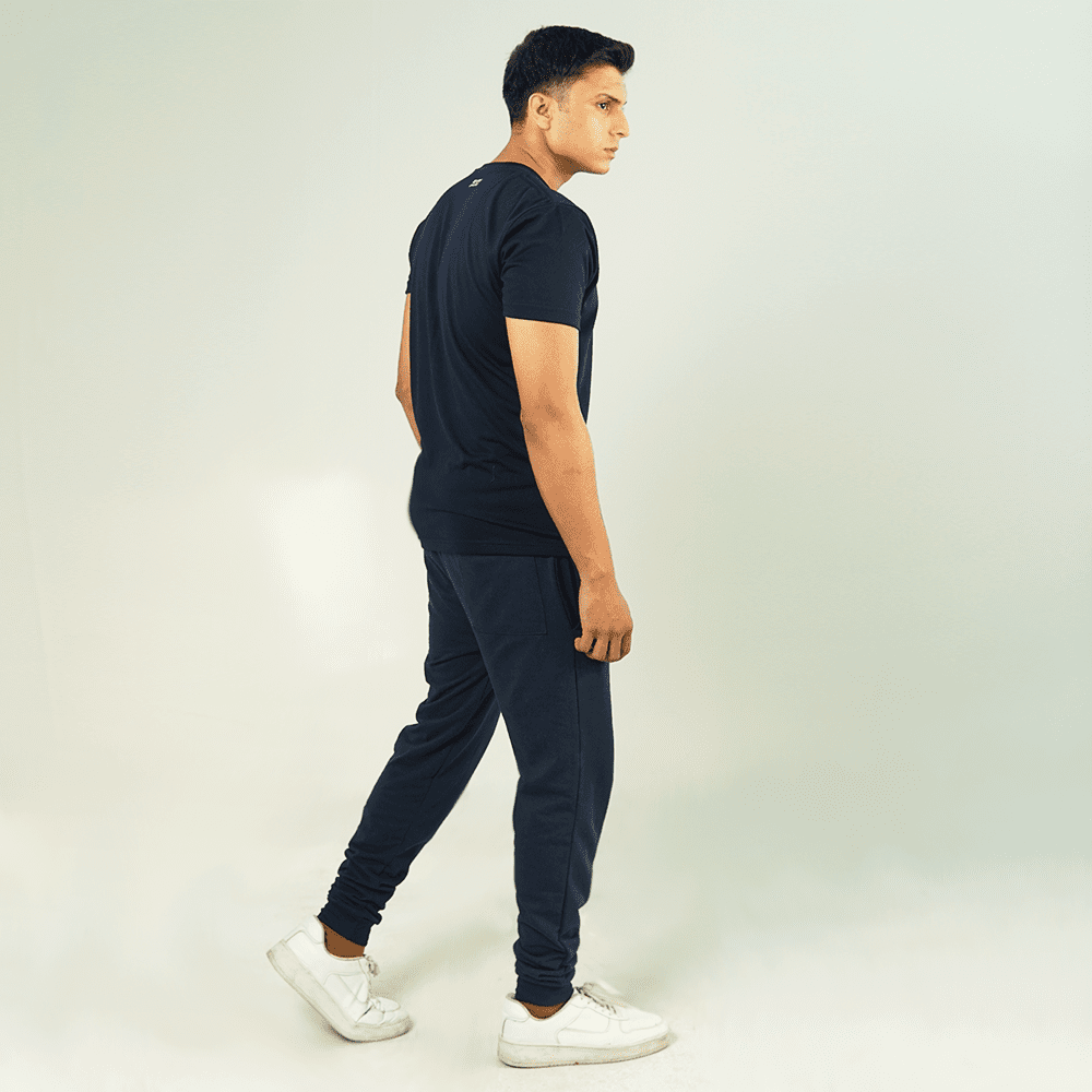 Navy Blue Tracksuit Half Sleeve Tee