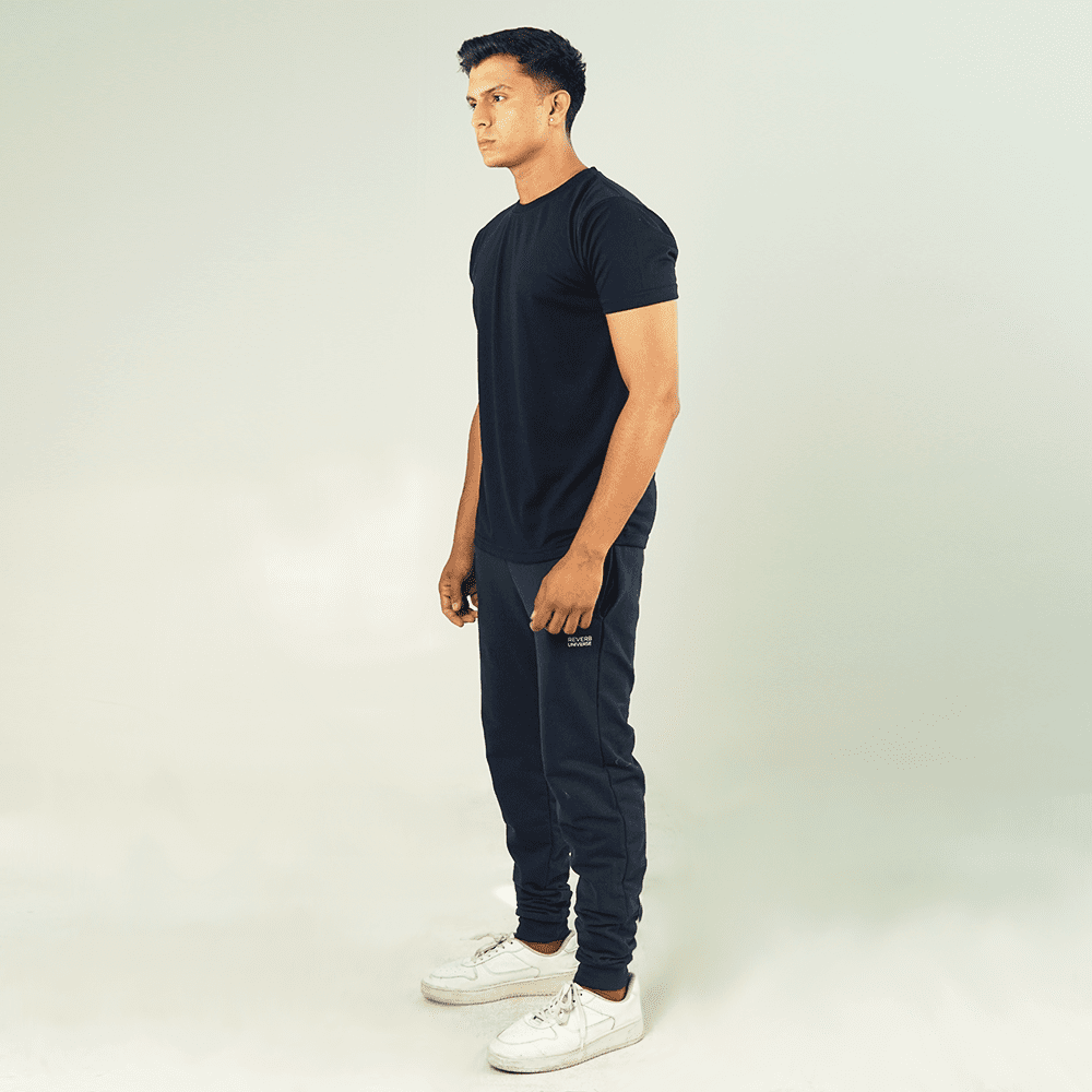 Navy Blue Tracksuit Half Sleeve Tee