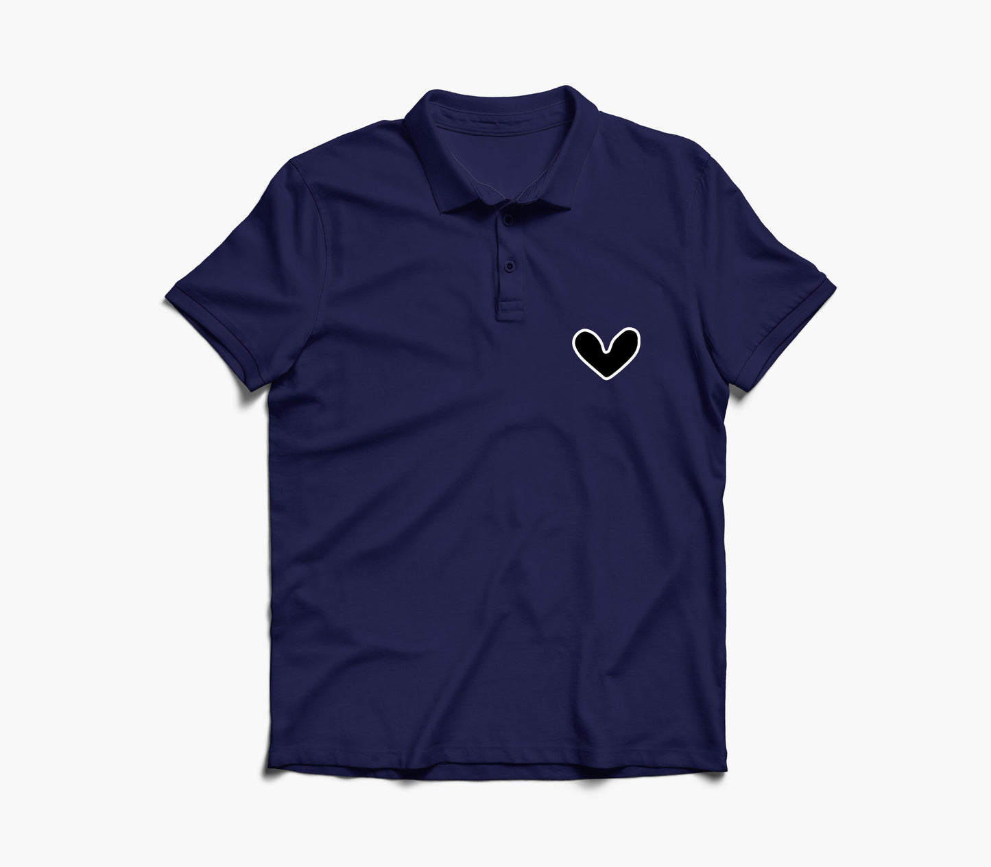 Black Heart Graphic Polo Shirt