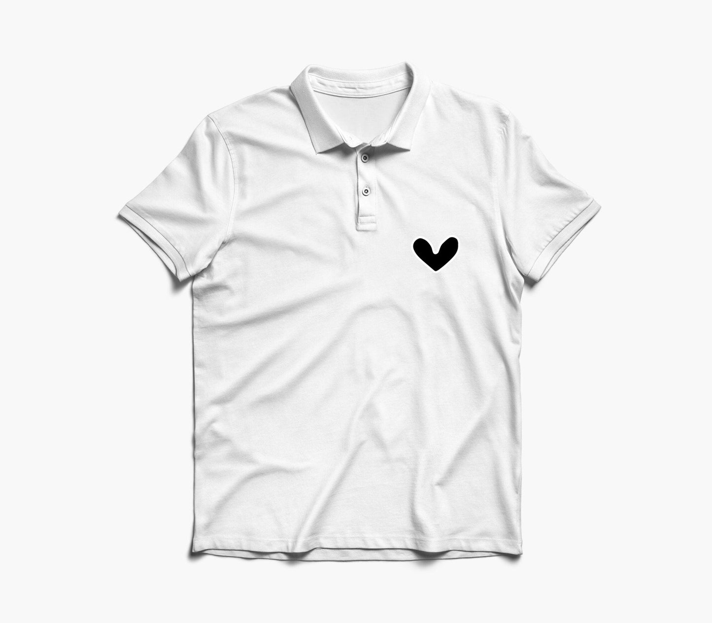Black Heart Graphic Polo Shirt