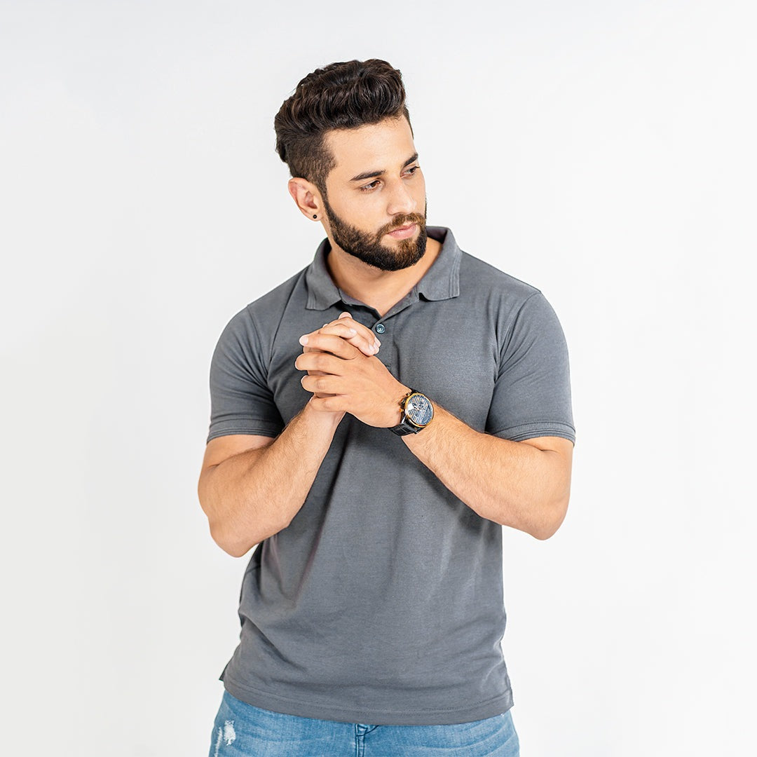 Steel Grey Unisex Polo Tshirt
