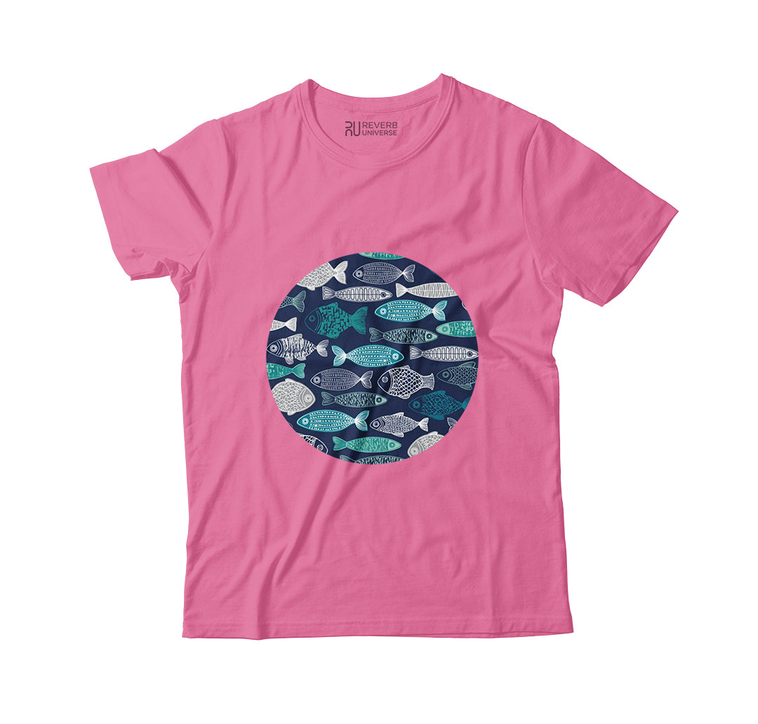 Fishes In Blue Graphic Tee