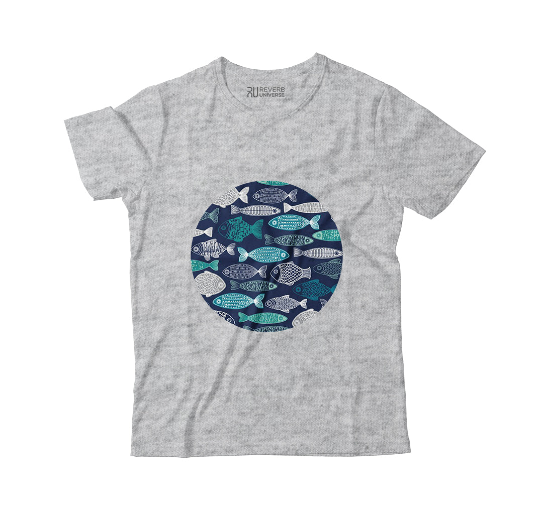 Fishes In Blue Graphic Tee