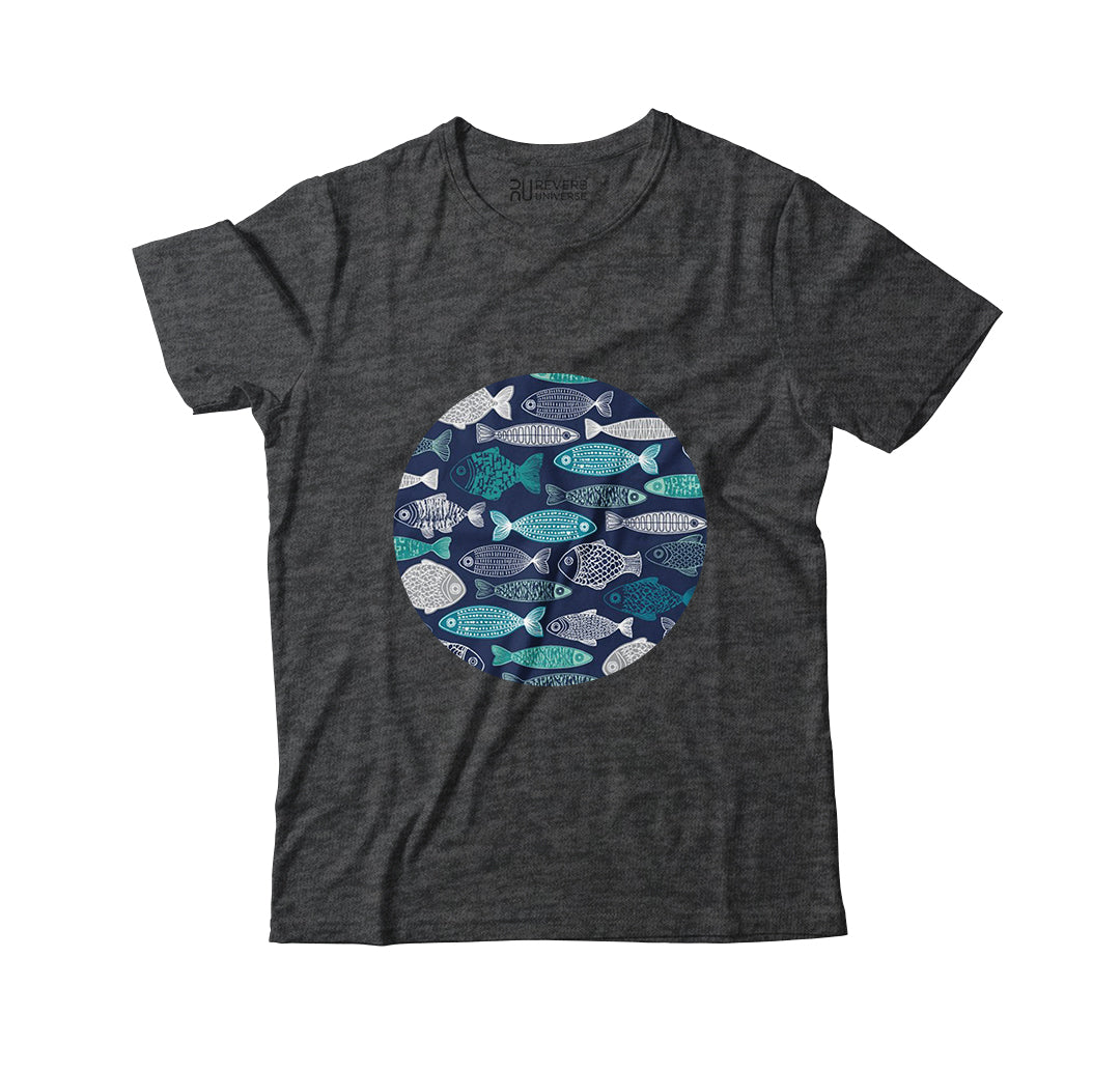 Fishes In Blue Graphic Tee