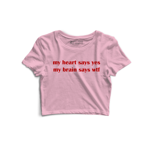 My Heart Says Yes Graphic Crop Top