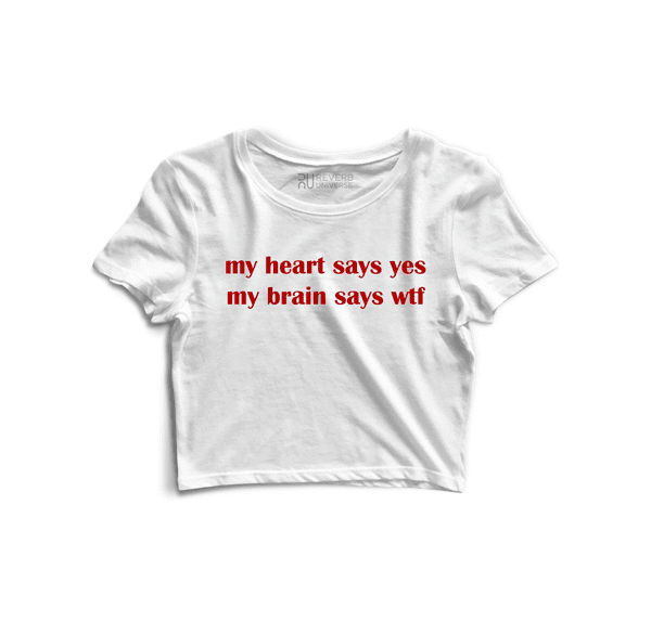 My Heart Says Yes Graphic Crop Top