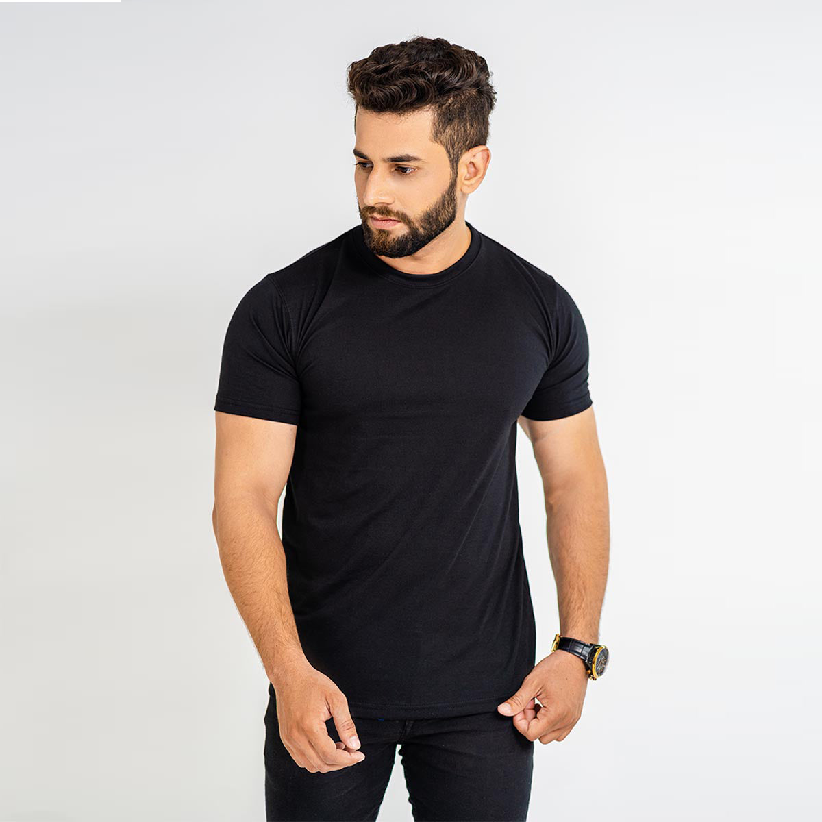 Basic Black Half Sleeve T-shirt