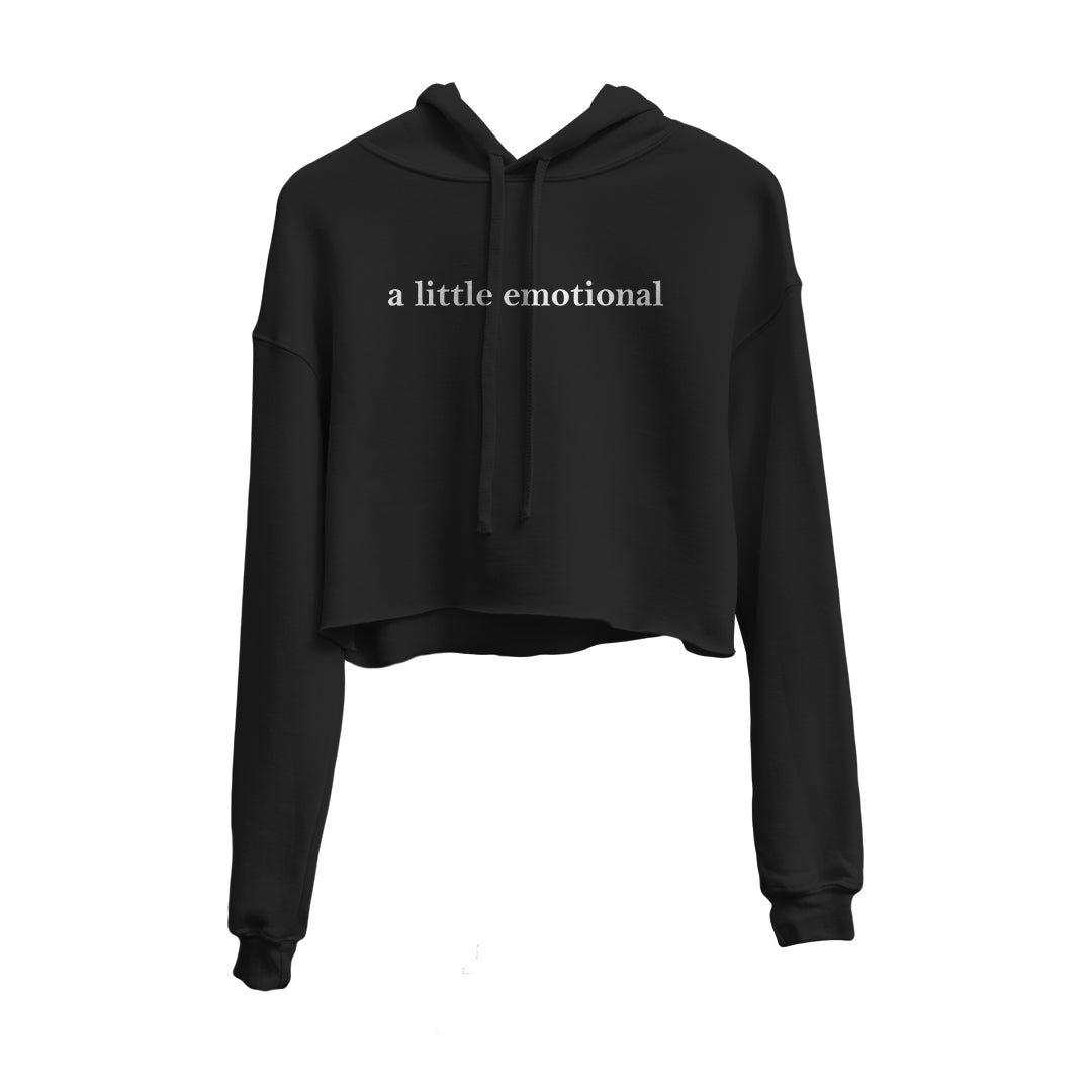 A Little Emotional Graphic Cropped Hoodie
