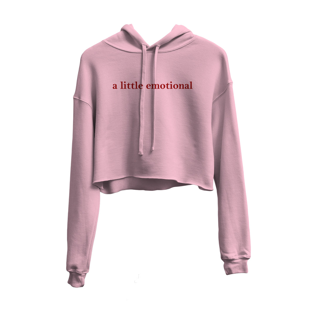 A Little Emotional Graphic Cropped Hoodie