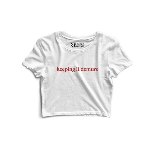 keeping it demure Graphic Crop Top