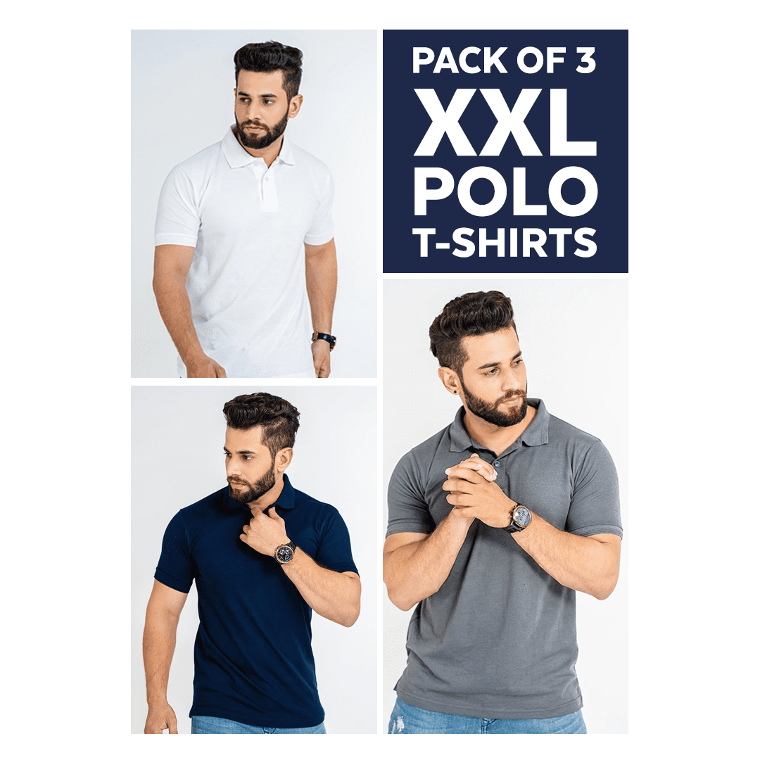 Pack of 3 Polo T-shirts - XXL