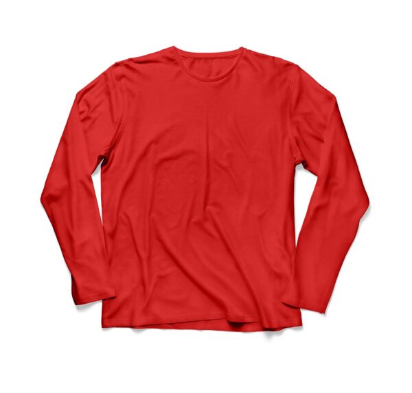 Women's Basic Red Long Sleeve Relaxed Tee