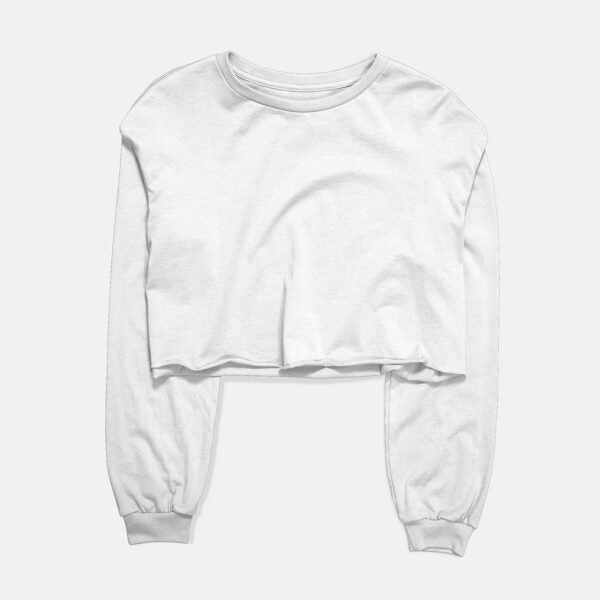 Basic White Cropped Sweatshirt