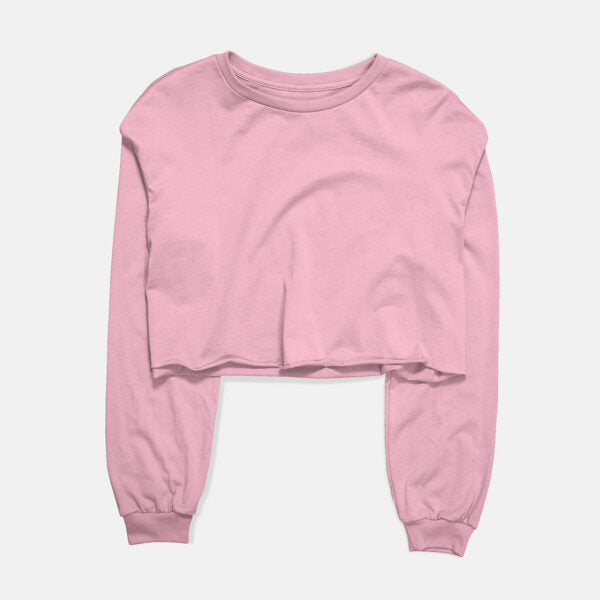 Basic Pink Cropped Sweatshirt