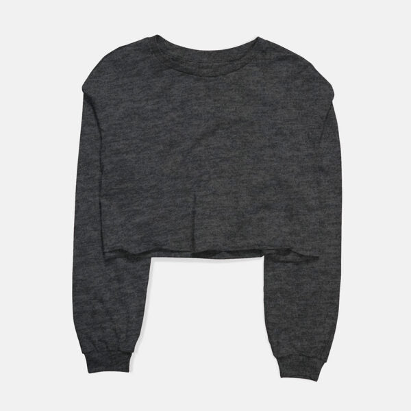 Basic Charcoal Grey Cropped Sweatshirt