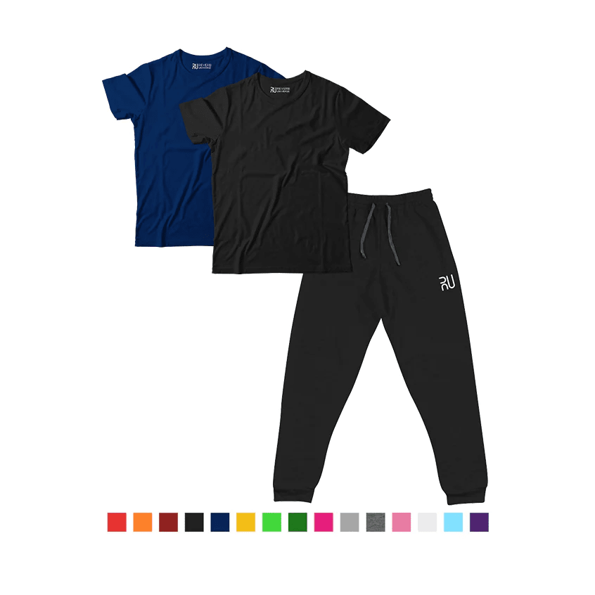 Pack of 2 Half Sleeve and 1 Jogger Pant
